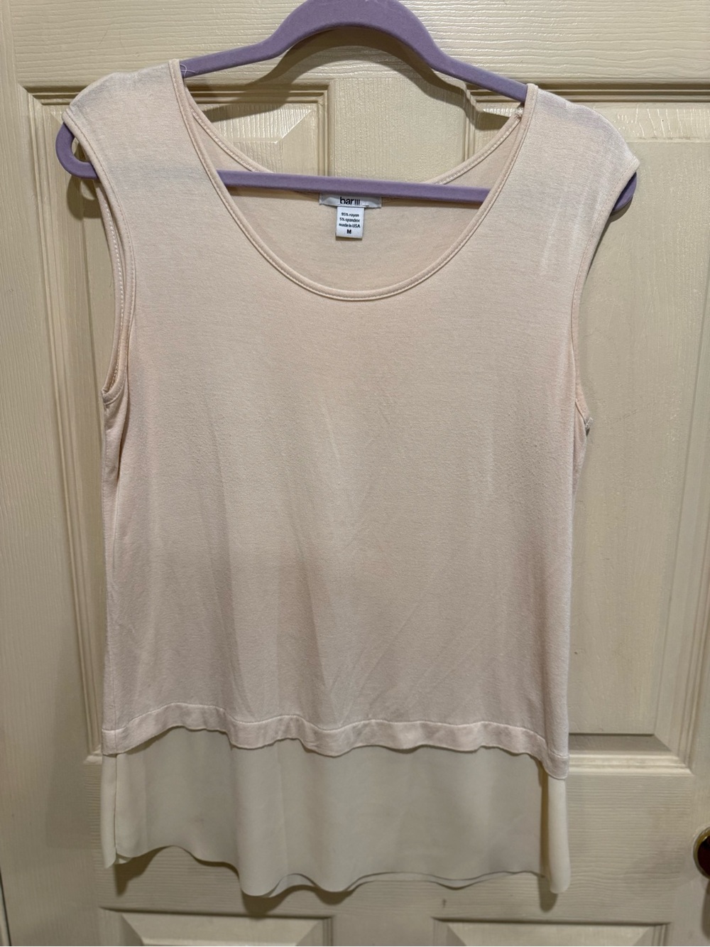 Layered Scoop Neck Tank Top - Pale Blush
